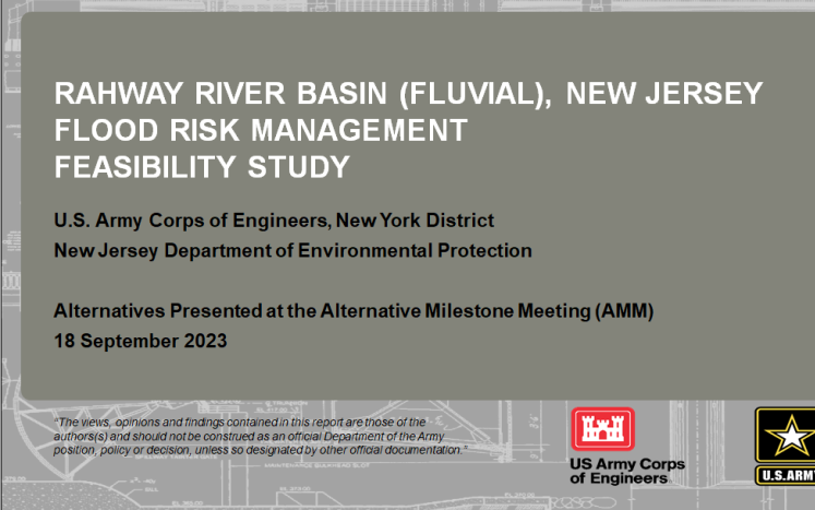 RAHWAY RIVER BASIN (fluvial), NEW JERSEY Flood Risk Management feasibility study