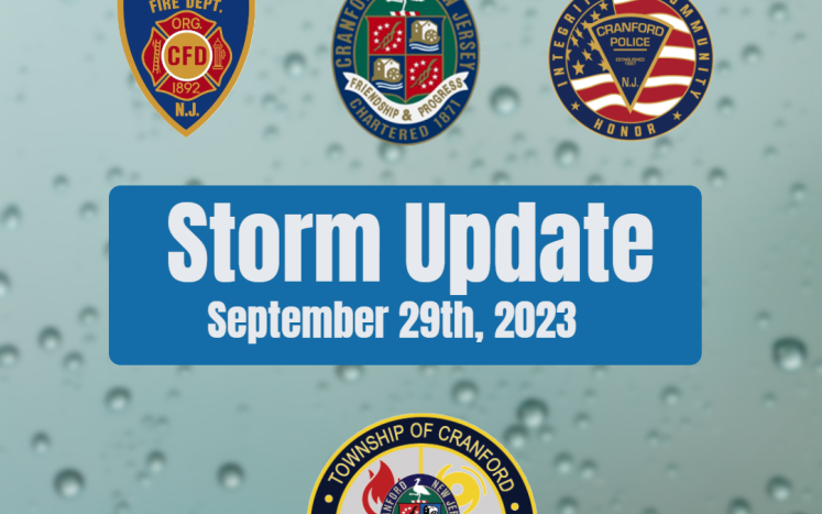 Cranford OEM Update 09/29 @ 10:30AM: Coastal Storm Information